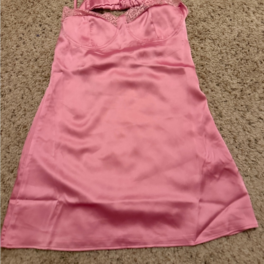 Pink Satin Slip Dress